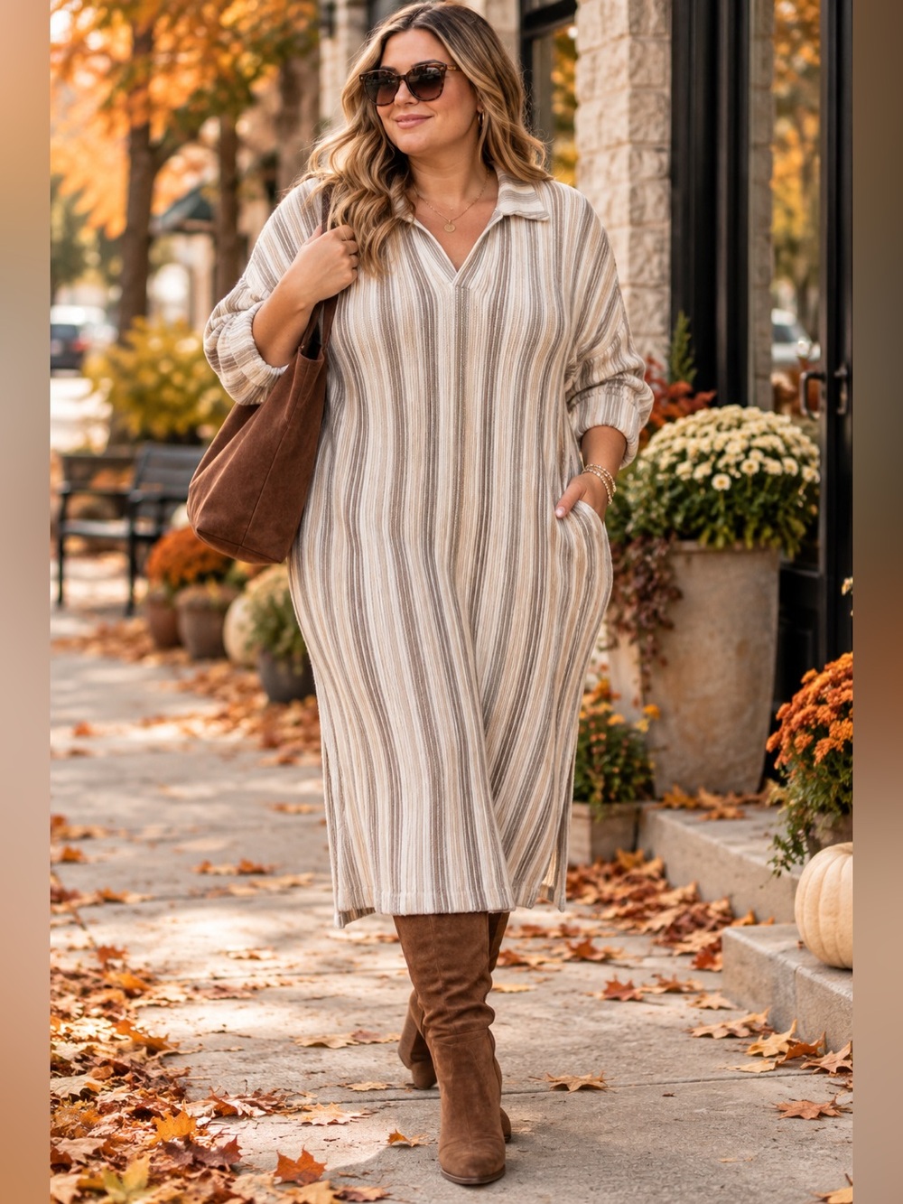 Abercrombie & Fitch Knit Striped Polo Dress XXL Tall